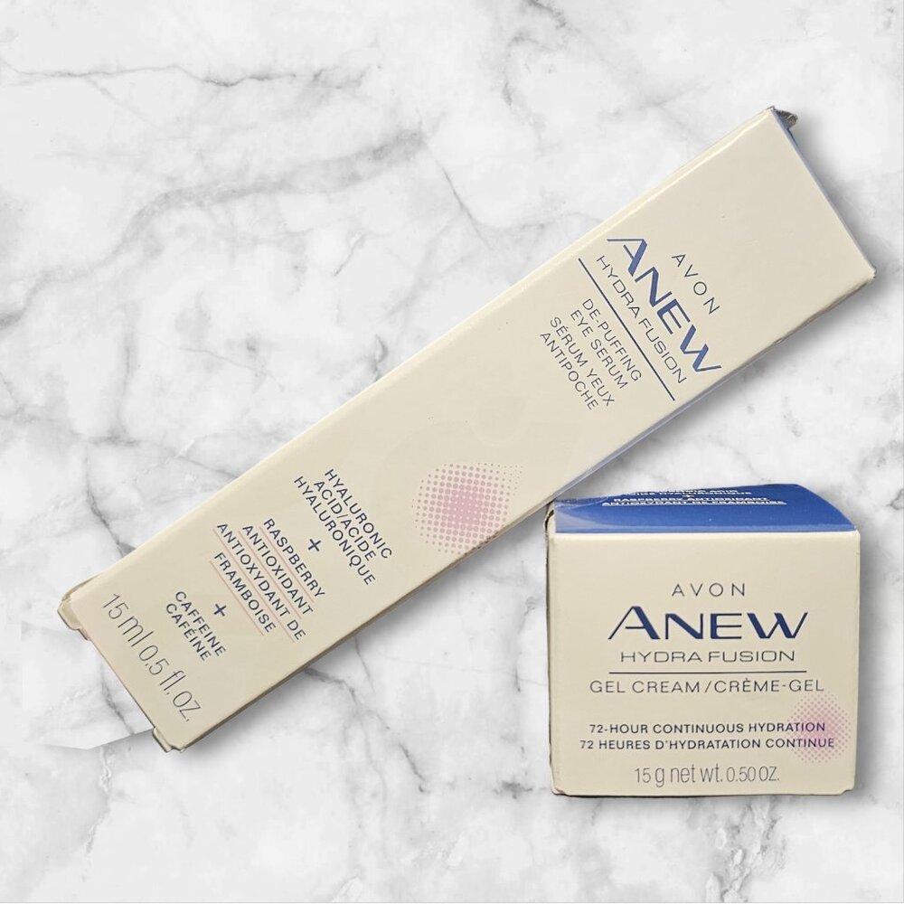 Avon Anew Hydra Fusion De-Puffing Eye Serum & Gel Cream NIB
